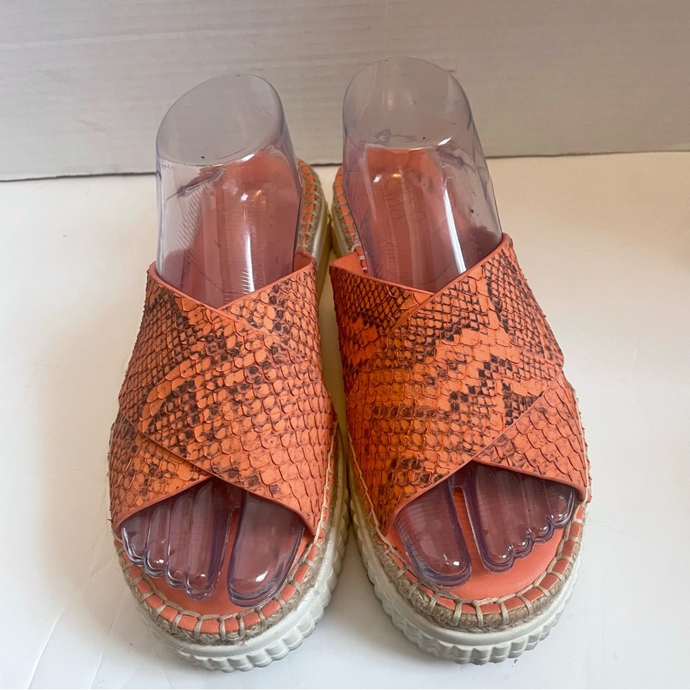 Franco Sarto Platform Sandals Birch Snakeskin Women’s Size 8.5 Salmon Color